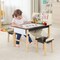 Kids Art Table and Chairs Set with Paper Roll and Storage Bins